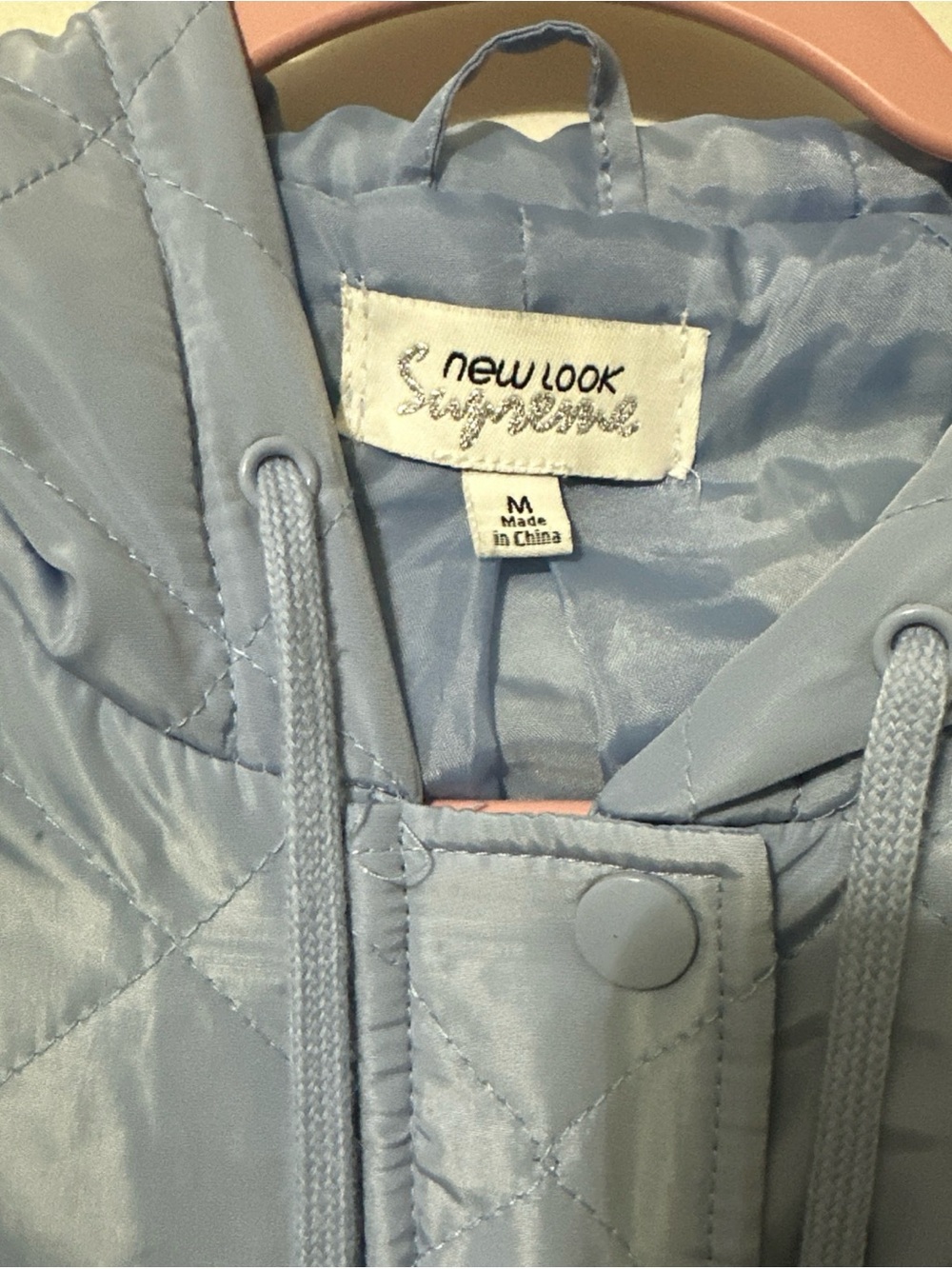 New Look Sky Blue Quilted Hooded Jacket